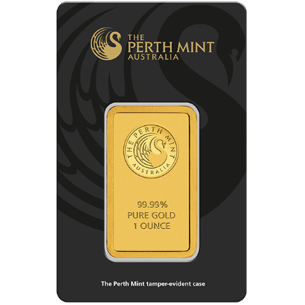 Show details for Gold Bar 1 Ounce - Perth Mint - .9999 fine gold Picture of Gold Bar 1 Ounce - Perth Mint - .9999 fine gold